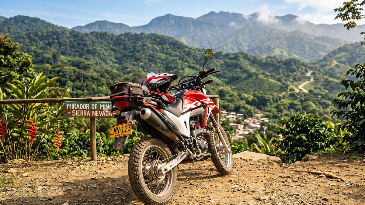 Honda XR 190 ruta Minca Santa Marta Colombia